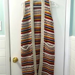 Long colorful wool vest